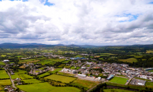 Aerial view of houses in Ireland