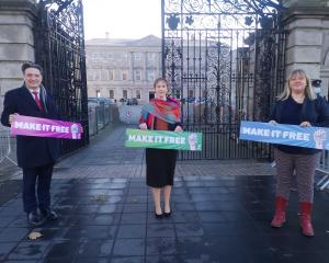 Green Party Senators Pauline O'Reilly, Vincent P Martin and Róisín Garvey bring a motion for free contraceptive to the Seanad in December 2020