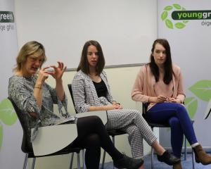 Two members of the Young Greens chair a panel discussion with MEP Grace O'Sullivan