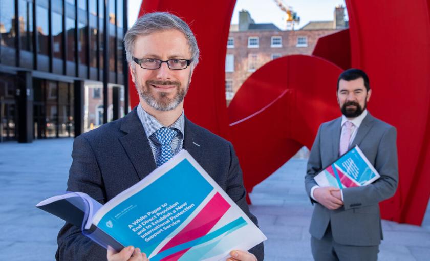 Green Party Ministers Roderic O'Gorman TD and Joe O'Brien TD launch the government's White Paper on Ending Direct Provision