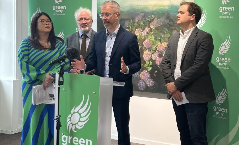 Roderic O’Gorman speaking at the Greens alternative budget launch for Budget 2026