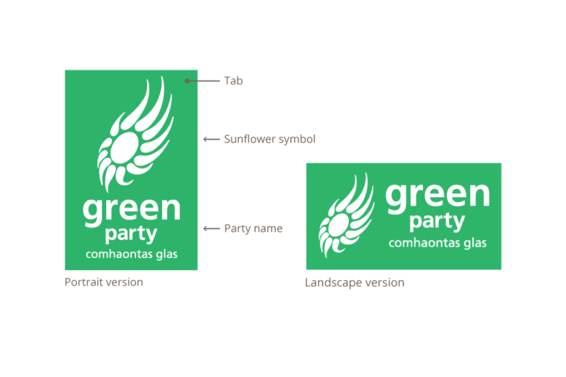 Green Party Logo landscape and portrait