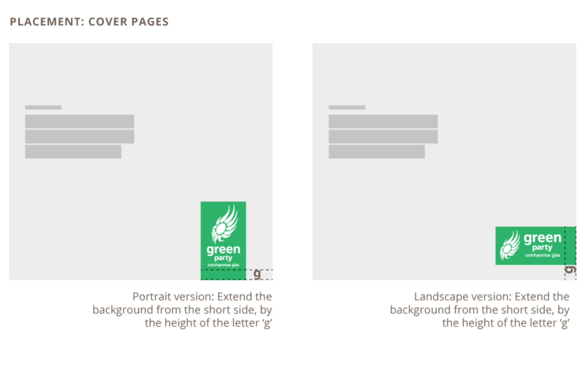 Guidelines for the placement of the the Green Party logo
