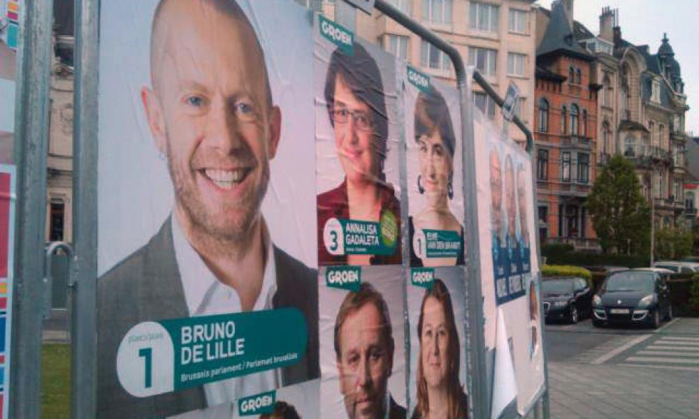 Election posters at designated site Europe