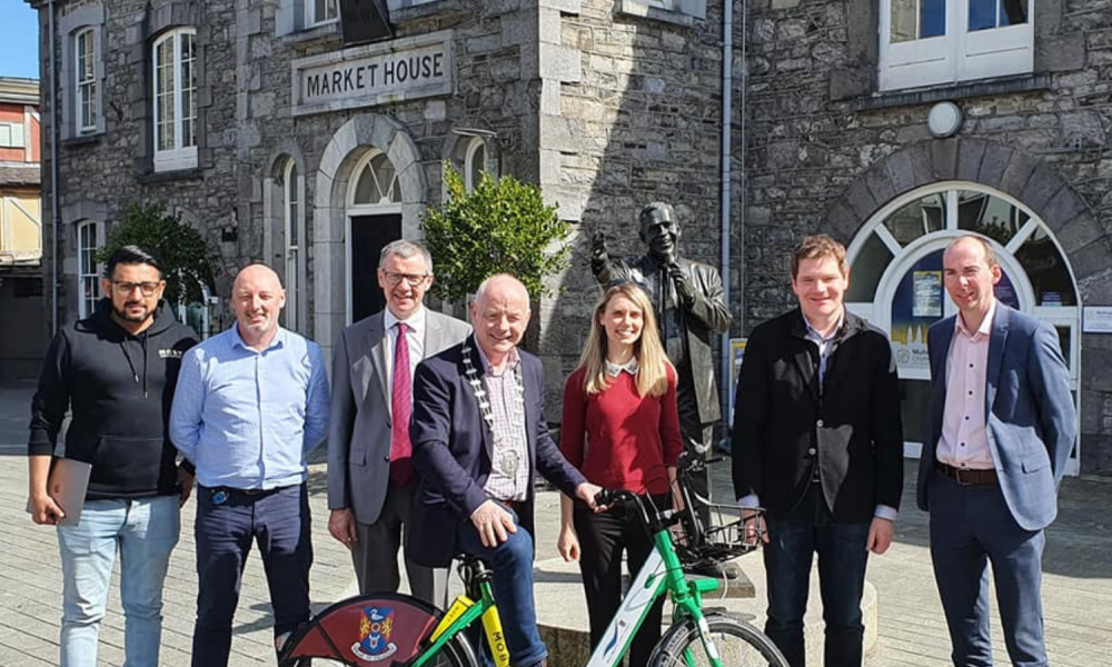 Cllr Hazel Smyth at Mullingar bike share launch