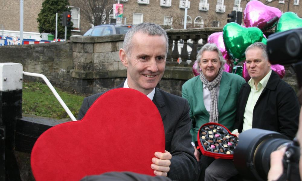 Ciarán Cuffe attends a photocall to support civil partnership in Ireland in the 2000s