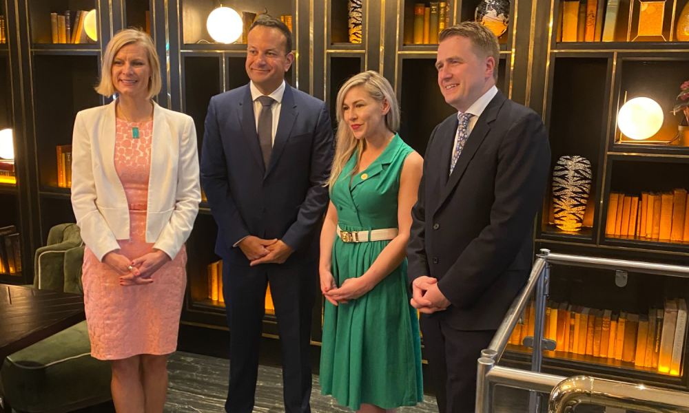 Ministers Pippa Hackett, Leo Varadkar and James Browne announce a new €55m ‘Green Transition’ fund to help businesses move away from fossil fuels and towards more sustainable, cheaper alternatives.