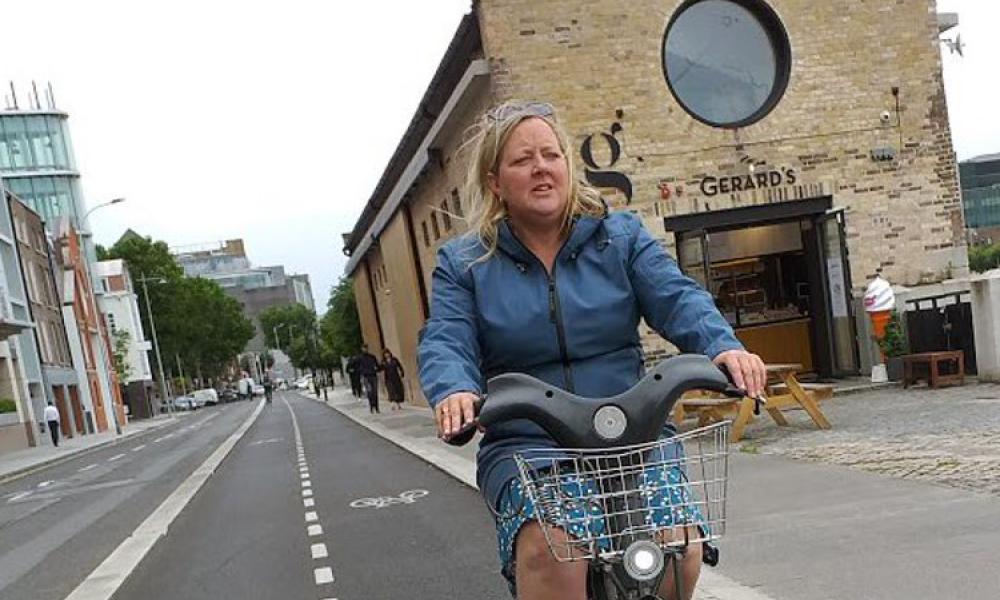 Senator Roisin Garvey cycling