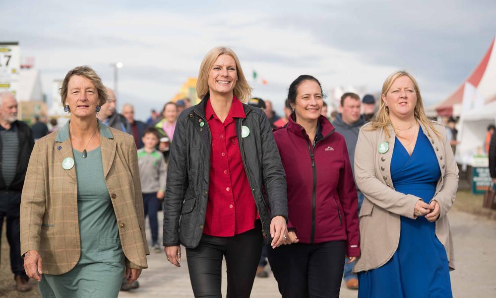 Grace O'Sullivan, Pippa Hackett, Catherine Martin, Roisin Garvey at the Ploughing 2022