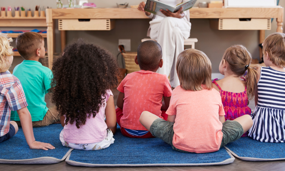 Stock image of children in creche