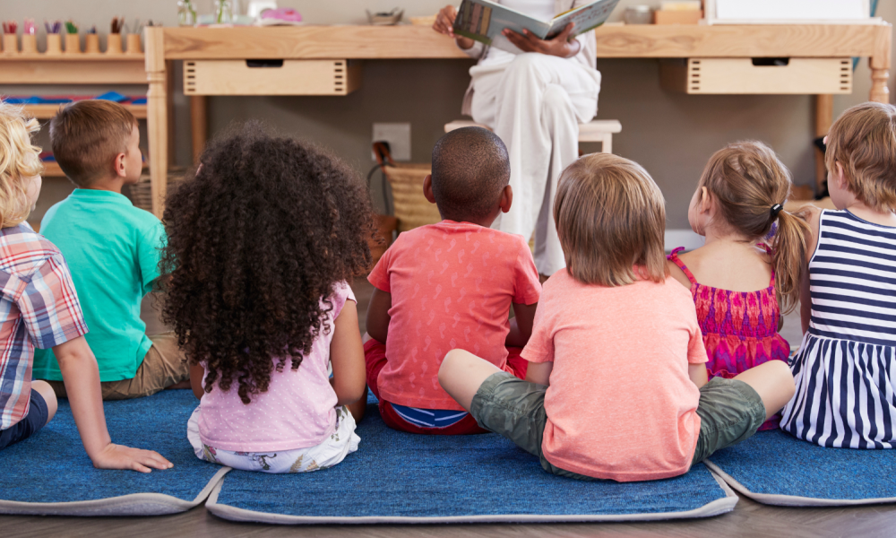 Stock image of children in creche 