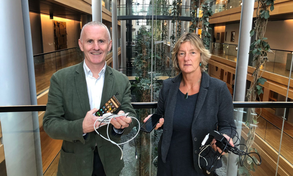 Ciaran Cuffe and Grace O'Sullivan Universal EU Chargers