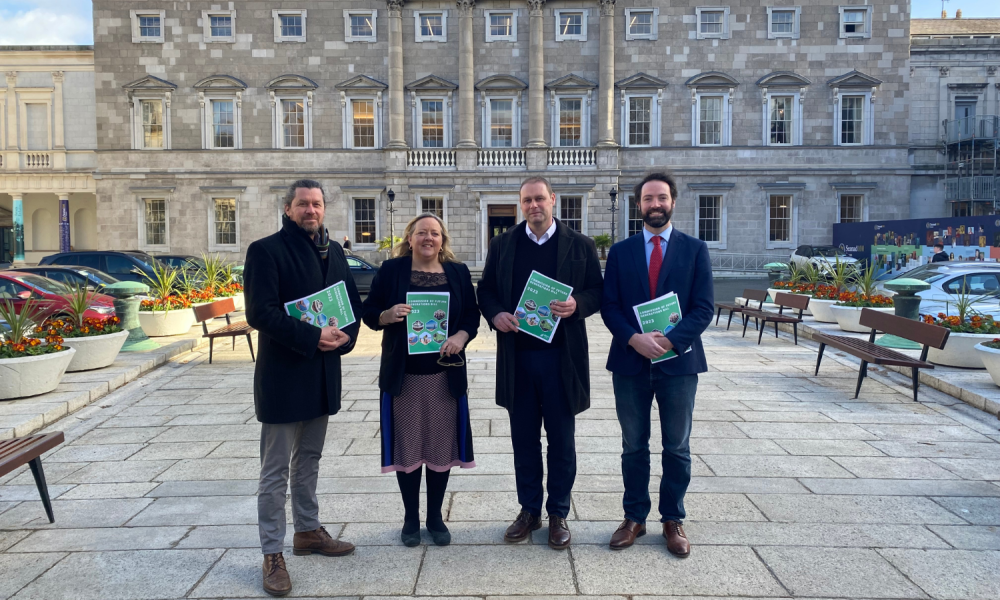 Steven Matthews, Roisin Garvey, Marc O'Cathasaigh, and Brian Leddin at the launch of the Future Generations Commission PMB launch