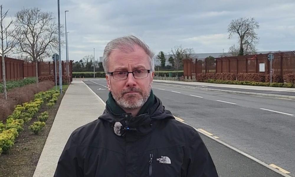 Roderic O'Gorman TD outside the Meta data centre, Clonee.