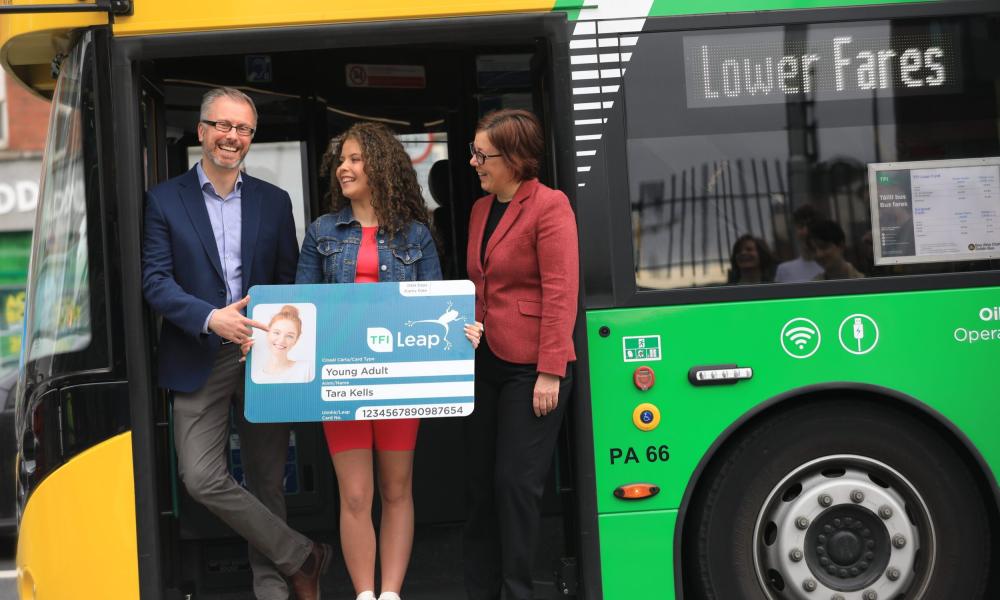 Roderic O'Gorman on a Dublin Bus