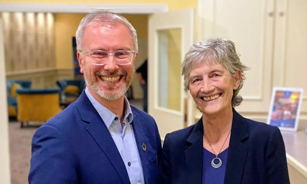 Green Party leader Roderic O'Gorman TD and President Catherine Connolly