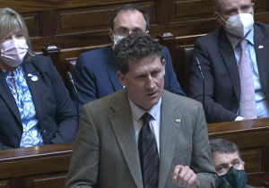Eamon Ryan speaks to the Dáil following Ukrainian president Volodymyr Zelenskyy's speech on April 6 2022