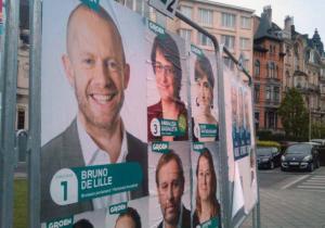 Election posters at designated site Europe