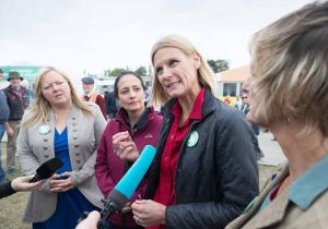 Green Party Minister Pippa Hackett with Senator Roisin Garvey, Minister Catherine Martin and MEP Grace O'Sullivan