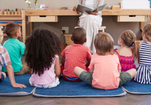 Stock image of children in creche 