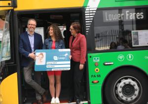 Roderic O'Gorman on a Dublin Bus 