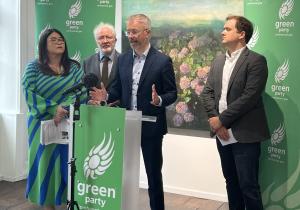 Roderic O’Gorman speaking at the Greens alternative budget launch for Budget 2026