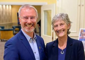 Green Party leader Roderic O'Gorman TD and President Catherine Connolly