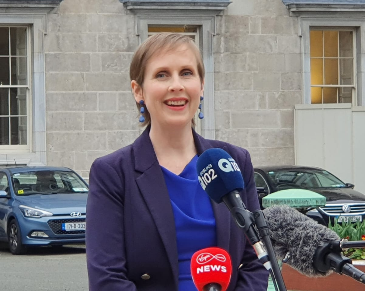 Pauline O'Reilly speaks to the press